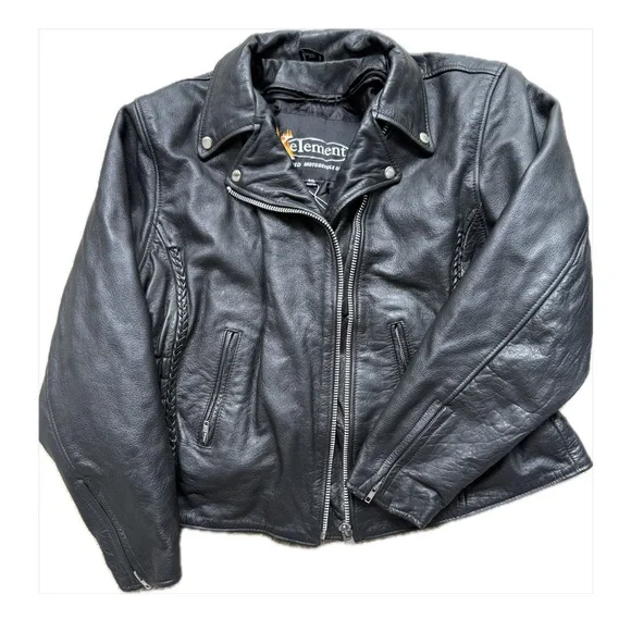 Women’s Black Genuine Leather Moto Jacket 4XL – Oversized Biker Motorcycle Style - Picture 6 of 13